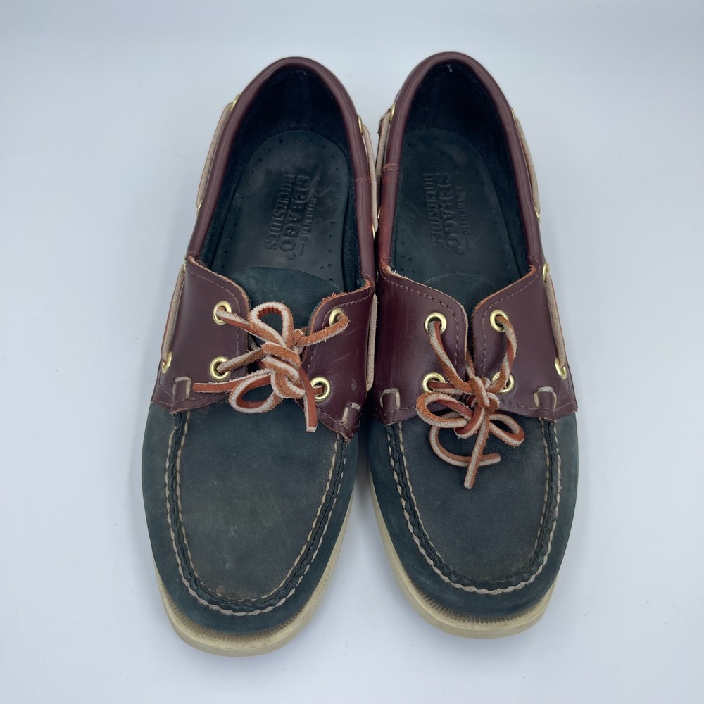 Sebago Docksides Portland Spinnaker Size 8W Brown Leather Boat Shoes